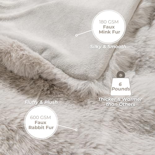 The Southampton Blanket - Faux Rabbit Fur Basketweave Throw Blanket