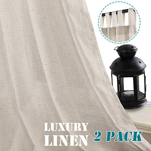 H.VERSAILTEX Living Room Linen Curtains Home Decorative Tab Top