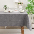 Grey Tablecloth, Faux Linen Water-Resistant Table Cover