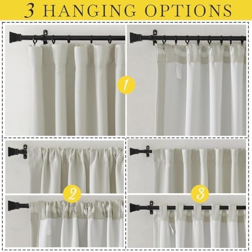 NICETOWN Room Darkening 108 inch Curtains for Bedroom, Rod Pocket/Back