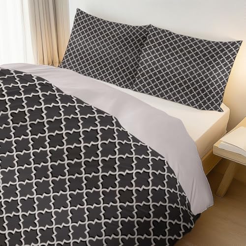 Modern Abstract Geometric Duvet Cover Set - Soft Microfiber Duvet