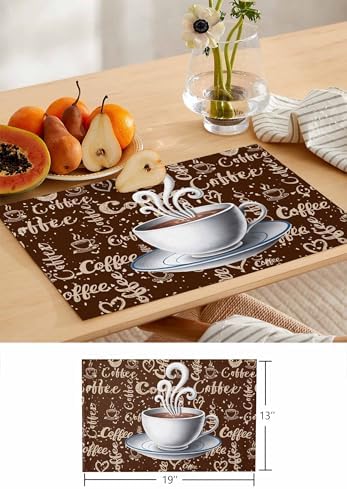 Coffee Table Runner and Placemats Set of 4 Farmhouse Vintage Style
