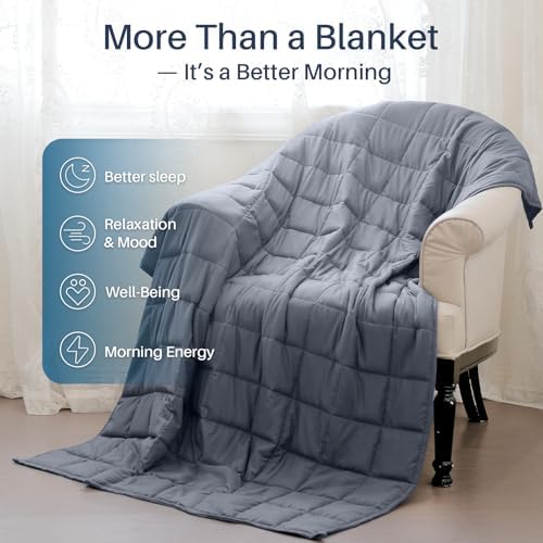 Weighted Idea Weighted Blanket for Adults (Dark Grey,48"x72",15lbs)