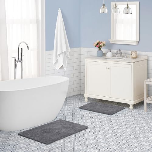 Laura Ashley - Reversible Cotton Bath Mat, Premium Bathroom Décor