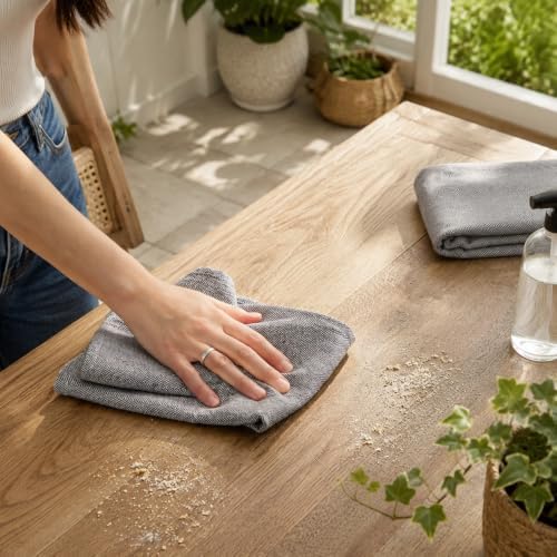 Set of 4 Cotton Herringbone Kitchen Towels, 20" X 26" Brown