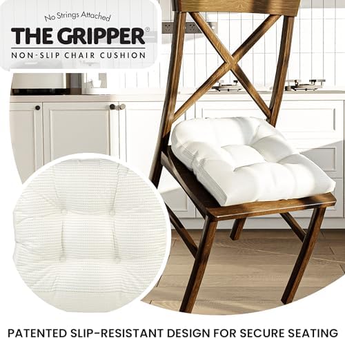 Klear Vu Gripper Overstuffed Universal Non-Slip Dining Chair Cushions
