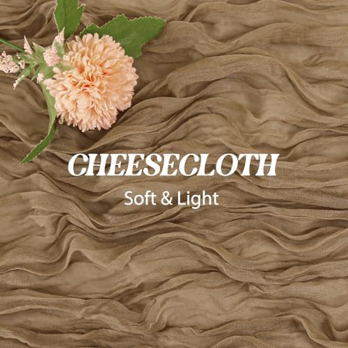 6 Pack 10FT Cheesecloth Table Runner 20 x 120 inch Long Boho Rustic