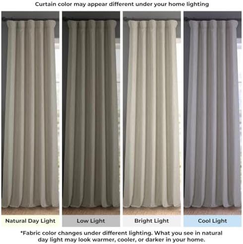 Faux Linen Curtains for Living Room (1 Panel) - 50W X 84L, Oatmeal