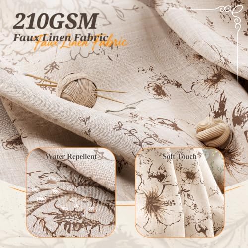Vintage Floral Shower Curtain with 12 Clear Rings - 72" W x 84" L