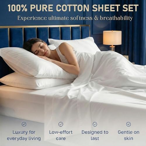 (6-Piece) California King [72”x84”] Percale Sheets Set