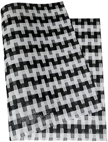 WAZAIGUR Placemats Set of 8, Woven Vinyl Table Placemats, Black White
