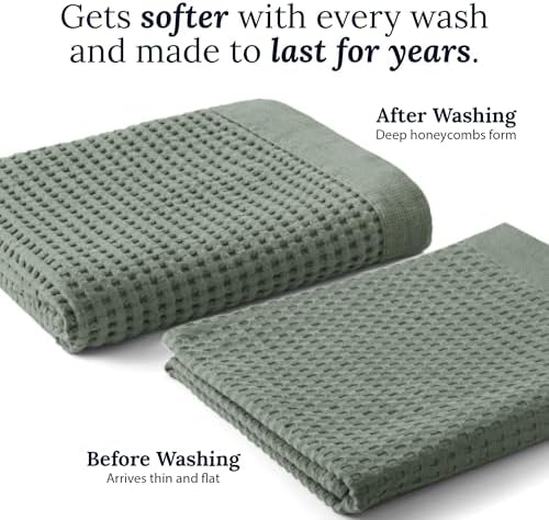 GILDEN TREE Waffle Hand Towels for Bathroom Quick Dry Large Luxury