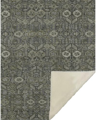 Addison Rugs ASB574 Taupe 50" x 70" Oversized Sherpa Throw Blanket