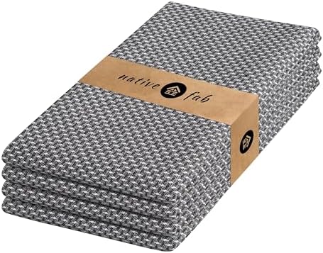 Native Fab 4 Pack Dotted Pattern Kitchen Dish Towels Cotton Super