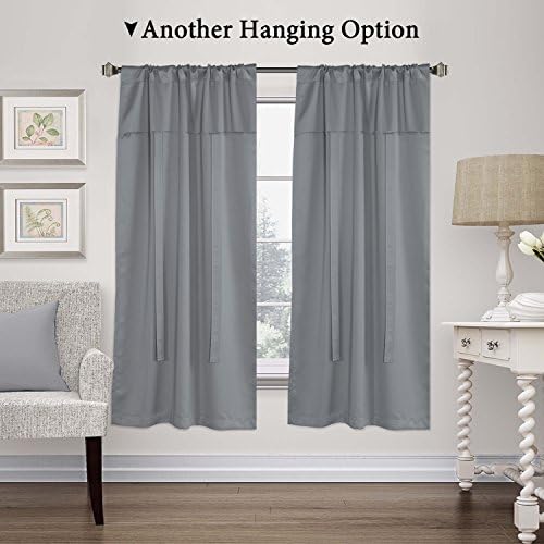 H.Versailtex Thermal Insulated Blackout Tie Up Curtains Adjustable