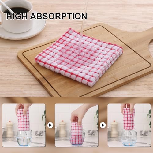 Kitinjoy Cotton 24 Pack Terry Kitchen Towels, Mix Colour