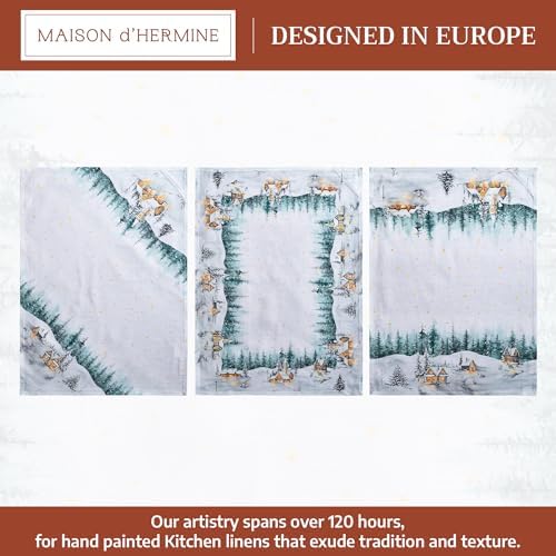 Maison d' Hermine Kitchen Towels Set of 3 Reusable 100% Cotton 27.50"