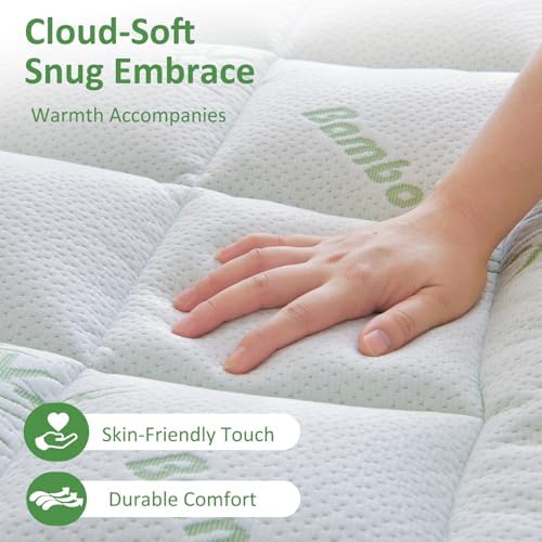 Cooling Mattress Topper Queen – Extra Soft Pillow Top Mattress Pad