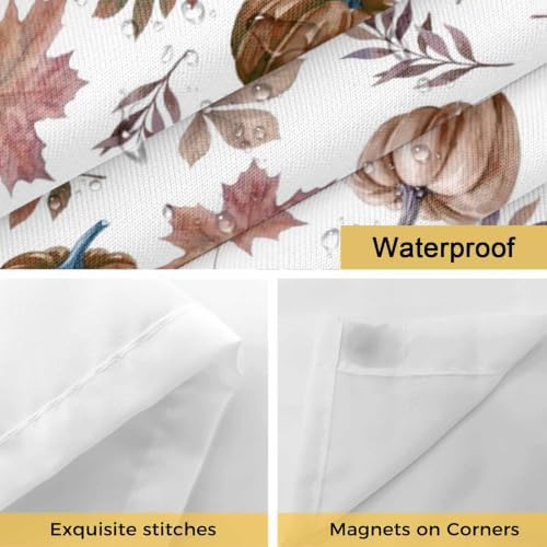 No Hook Vintage Pumpkins Fall Shower Curtain with Snap in Liner Set