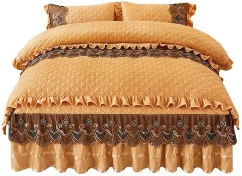 Duvet Cover Set For Adults Quilted Fleece Lace Winter Warm Room Decor