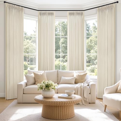 Extra Long 102 Inch Pinch Pleated Blackout Nursery Curtains 4 Panel