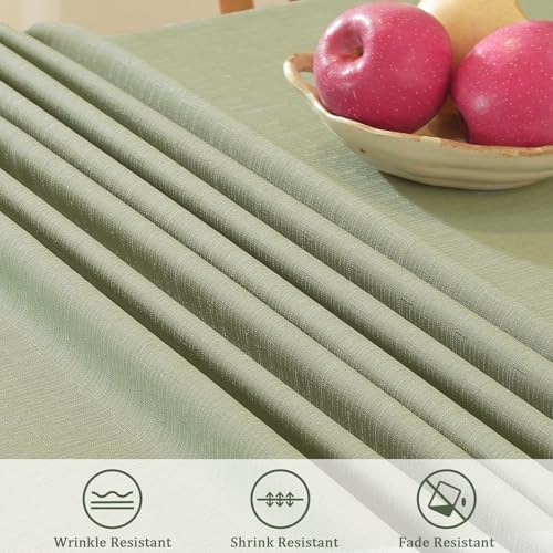 Alsoo Square Table Cloth, 60X60 Inch Linen Textured Tablecloth Spring