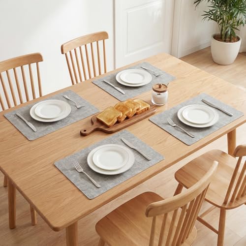 Placemats Set of 6 Faux Leather Placemats for Kitchen Table Decor