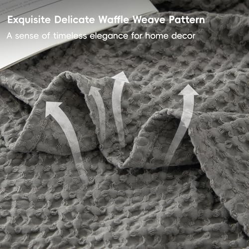 PHF Ultra Soft Waffle Weave Blanket for Bed, King Size, 104"* 90"