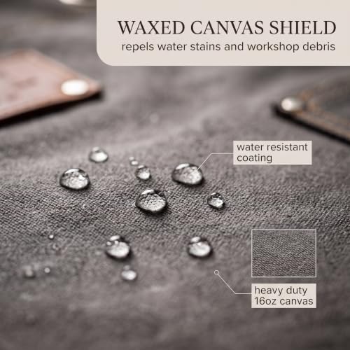 Waxed Canvas Work Apron for Men and Women,Grey,Brown,One Size