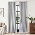 Jowels Grey Pinch Pleated Linen Blackout Curtains 108 inch Long 2