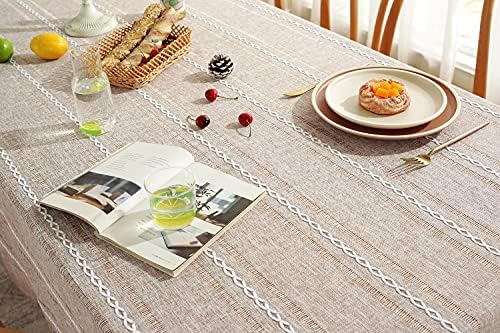 Chassic Rectangle Tablecloth 54 x 72 Inch, Farmhouse Boho Linen Table