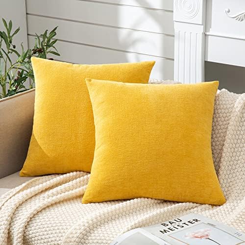 Decorative Square Throw Pillow Covers 20x20 Inch set of 2, Super Soft