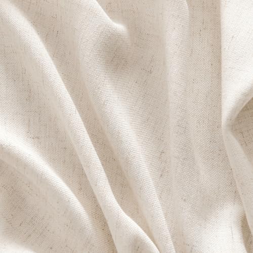 MIULEE Non-See-Through Privacy Linen Curtains 52W x 63L Inch Cream