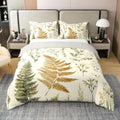 Feelyou Leaves Floral Duvet Cover 100% Cotton Queen Size