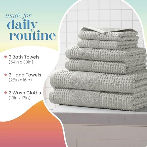 Martex Expression Air Sculpted 6-Piece Towel Set, Grey
