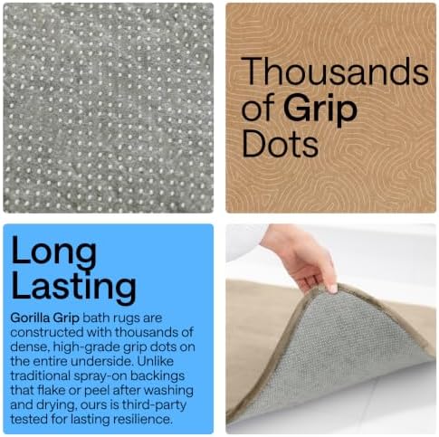 GORILLA GRIP® Memory Foam Bath Rug for Bathroom, 24x17 Taupe