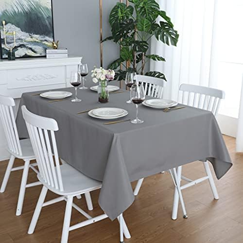 FOLINS&HOME Grey Rectangle Tablecloth, 60 x 120 Inch Waterproof Table