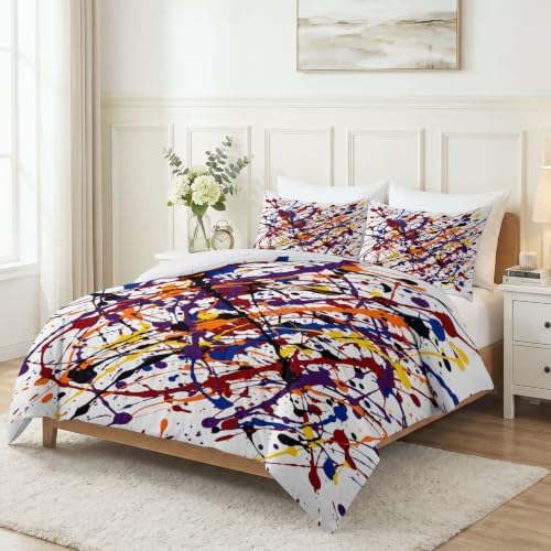 King Duvet Cover Set Soft Microfiber Graffiti Lines