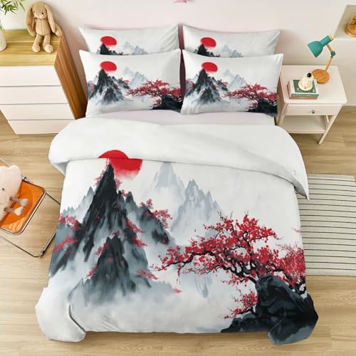 Traditional Duvet Cover Set California King, 3pc Reversible Retro