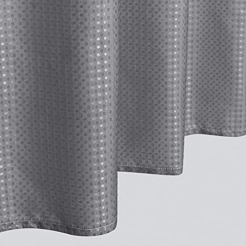 Mrs.Naturall Grey Shower Curtain for Bathroom, Modern Waffle Fabric