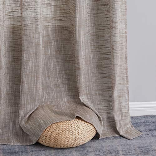 HLC.ME Madison Faux Linen Textured Semi Sheer Privacy Light Filtering