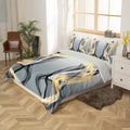 jejeloiu Grey Duvet Cover Queen Size Abstract Bedding Set for Boys
