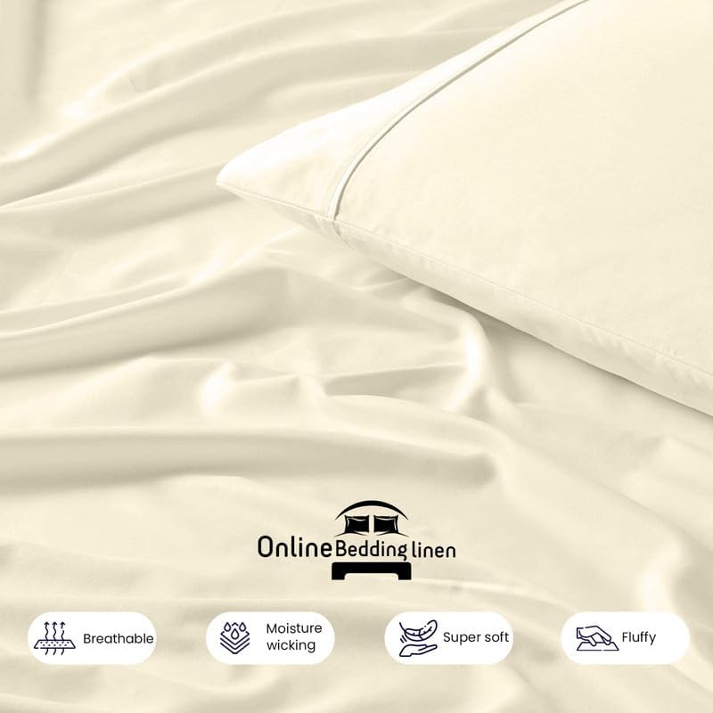 Online Bedding Linen Flex Top King Size Bed, 600TC Egyptian Cotton 18"