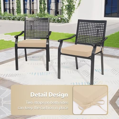 Outdoor Chair Cushions Set of 6, 18.5 x 16 Inch Patio Chair Cushions