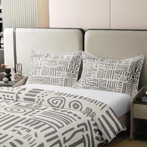 Boho Aztec Comforter Cover Queen Size Bohemian Geometric 100% Cotton