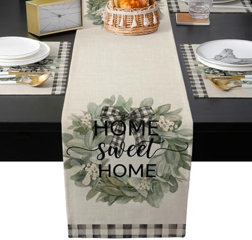 Classic Housewarming Table Runner and Placemats Set of 4 Rustic