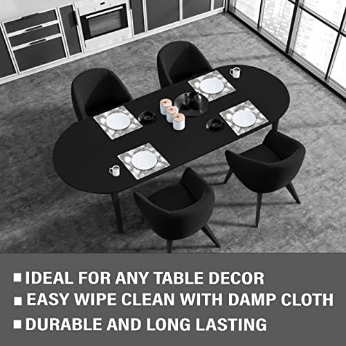 Dainty Home Smokey Gold Marble Square Cork Placemats - Heat Resistant