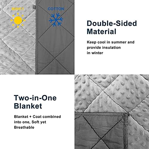 MAXTID Weighted Blanket for Kids, 4lbs Grey 36x48 inches, Reversible