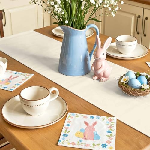 Cream Table Runner Linen Burlap Table Runner 108 Inches Long Modern