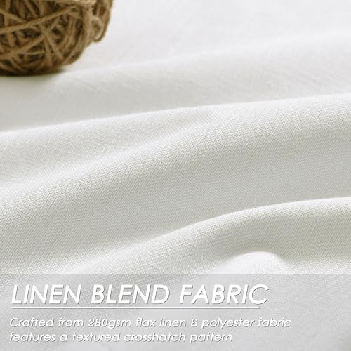 Ivory Linen 100% Black Out Curtains 108 Inches Long 2 Panels Set for